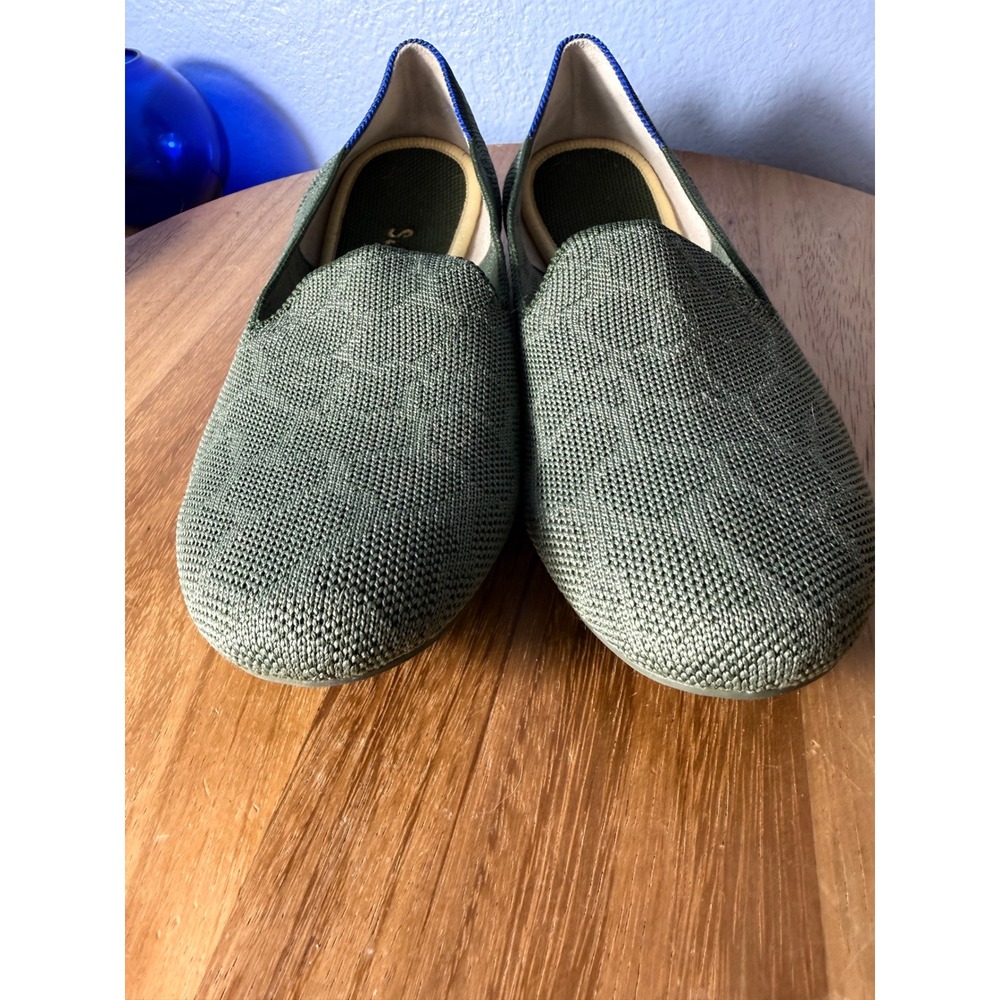Rothy's The Loafer Women 7.5 Olive Green Excellent Honeycomb Knit Flats